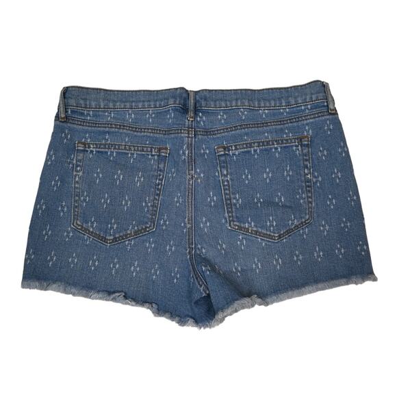 LOFT Womens 12/31 Frayed Hem Stitch Pattern Jean Shorts - Picture 2 of 10